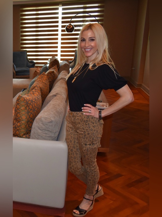 Frame Denim Denim - Frame Denim Leopard-Print Skinny Cargo Jeans - Brown